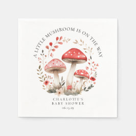 Servilleta De Papel Little Mushroom Wildflowers Baby Shower