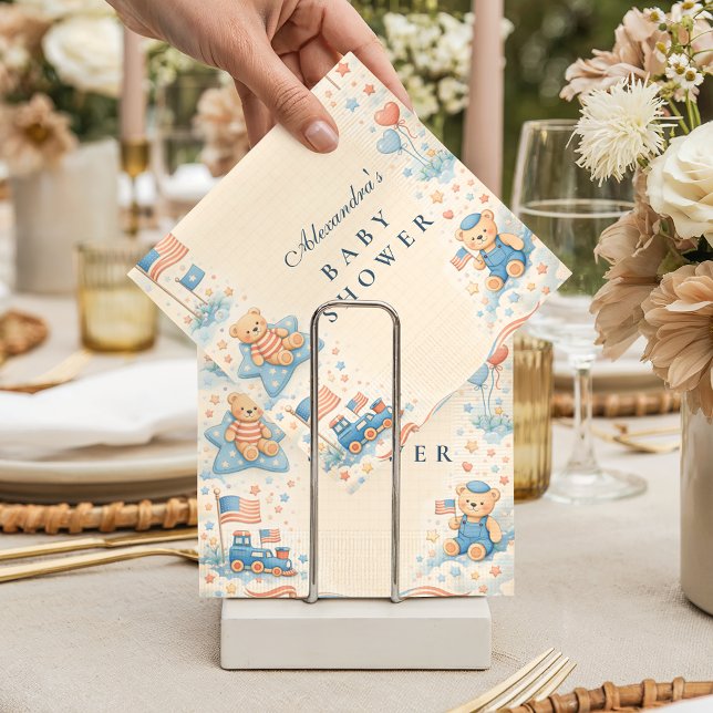 Servilleta De Papel Little Patriot Welcome Baby Shower (Subido por el creador)
