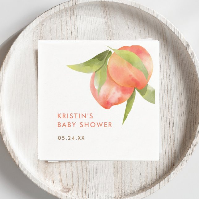 Servilleta De Papel Little Peach Chica Baby Shower Fruit (Subido por el creador)