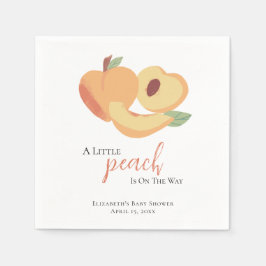 Servilleta De Papel Little Peach on the Way Baby Shower Cute