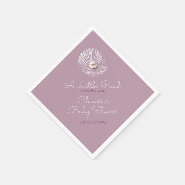 Servilleta De Papel Little Pearl Baby Shower (Borde)