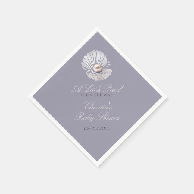 Servilleta De Papel Little Pearl Baby Shower (Borde)