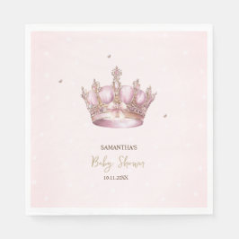 Servilleta De Papel Little Princess Crown Pearls Dots Baby Shower