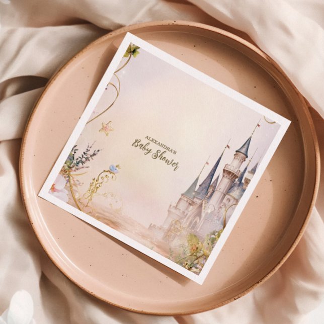 Servilleta De Papel Little Princess Fairytale Castl Castle Baby Shower (Subido por el creador)