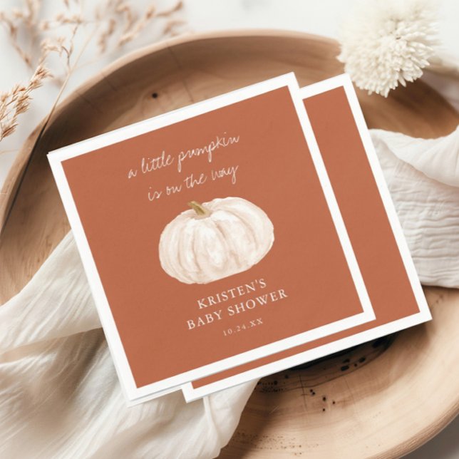 Servilleta De Papel Little Pumpkin Boho Fall Baby Shower (Subido por el creador)