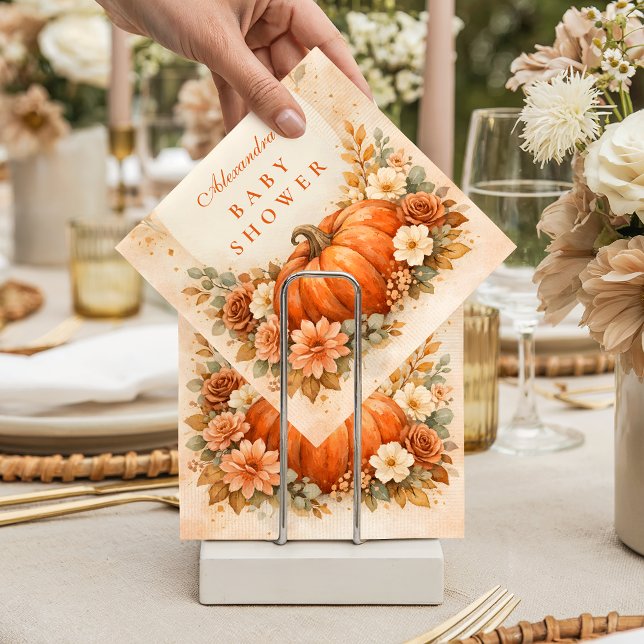 Servilleta De Papel Little Pumpkin Fall Baby Shower (Subido por el creador)