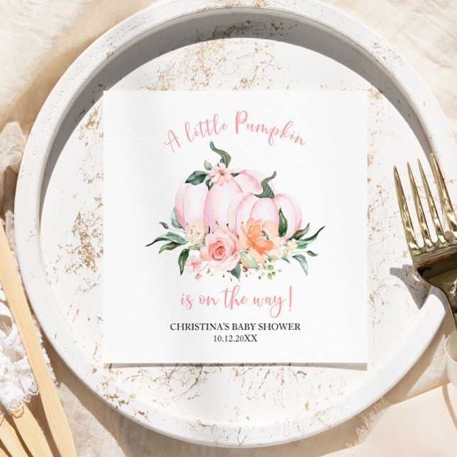 Servilleta De Papel Little Pumpkin Floral Girl Baby Shower (Subido por el creador)