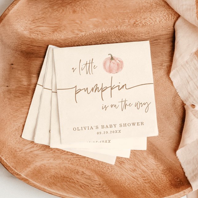 Servilleta De Papel Little Pumpkin On The Way Fall Baby Shower (Subido por el creador)