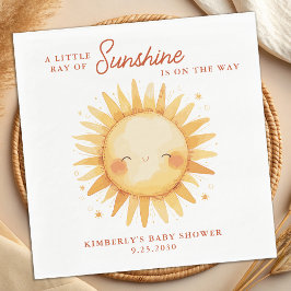 Servilleta De Papel Little Ray of Sunshine Boho Sun Cute Baby Shower