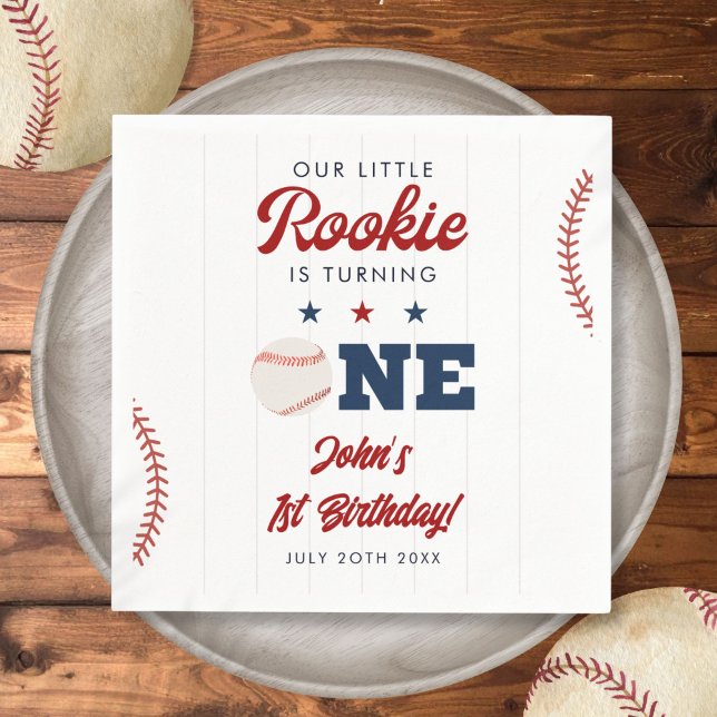 Servilleta De Papel Little Rookie Baseball 1st Birthday (Little Rookie Baseball 1st Birthday Napkins)