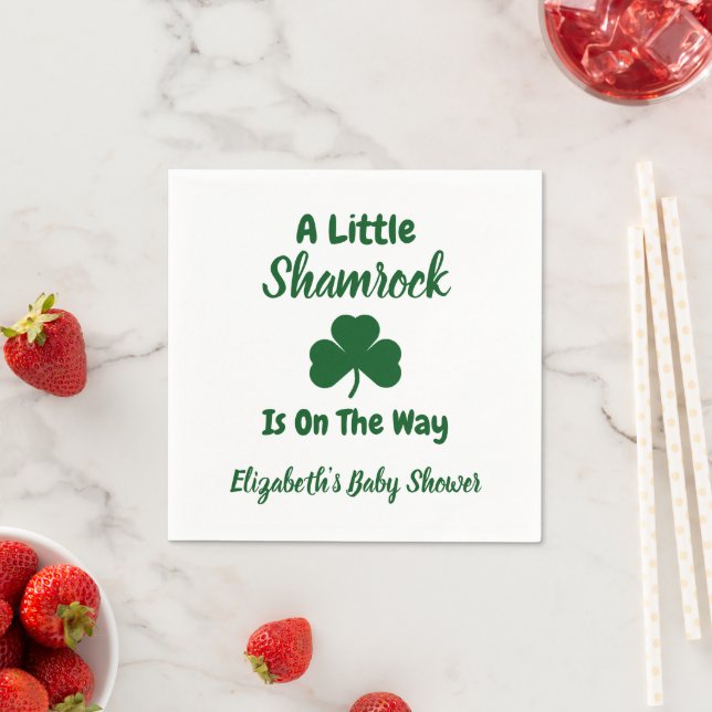 Servilleta De Papel Little Shamrock St Patrick's Day Baby Shower (In situ)