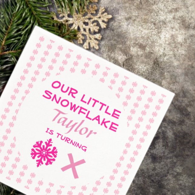 Servilleta De Papel Little Snowflake Any Age Birday (Subido por el creador)