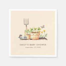 Servilleta De Papel Little Sprout Gardening Cream Baby Shower
