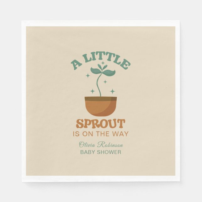 Servilleta De Papel Little Sprouts Garden Fiesta Baby Shower (Anverso)