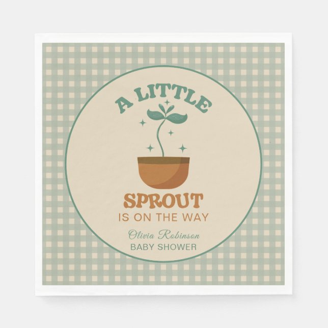 Servilleta De Papel Little Sprouts Garden Fiesta Baby Shower (Anverso)