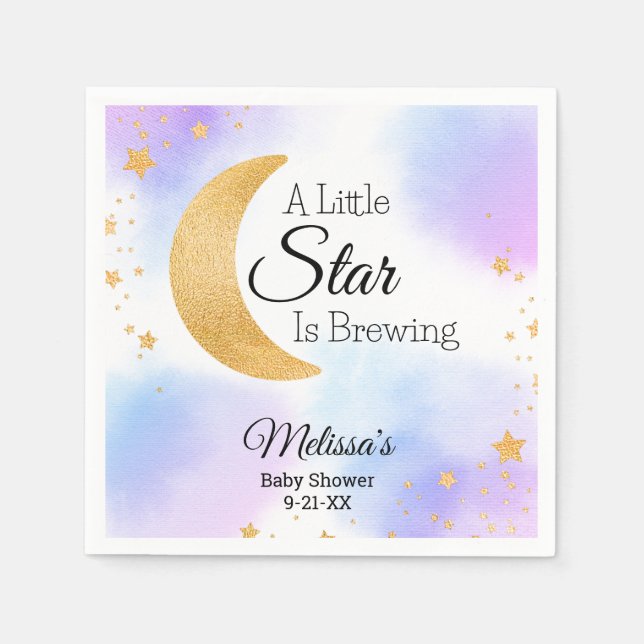 Servilleta De Papel Little Star Brewing Dreamy Baby Shower (Anverso)