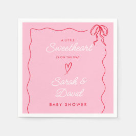 Servilleta De Papel Little Sweatheart Valentines Red Baby Shower rosa