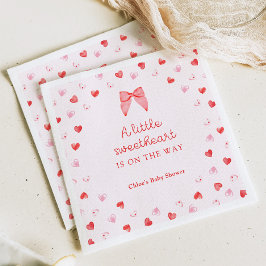 Servilleta De Papel Little Sweetheart Bow Baby Shower Invitation
