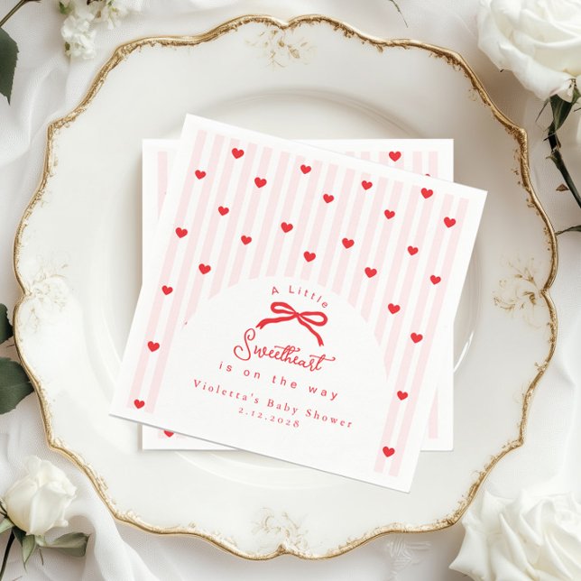 Servilleta De Papel Little Sweetheart Bow Valentines Baby Shower (Subido por el creador)