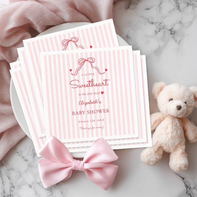 Servilleta De Papel Little Sweetheart Bow Valentine's Baby Shower (Subido por el creador)