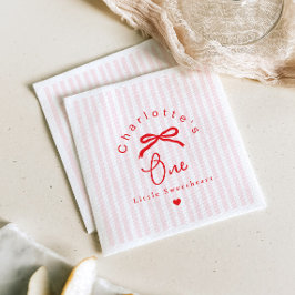 Servilleta De Papel Little Sweetheart Coquette Bow 1st Birthday