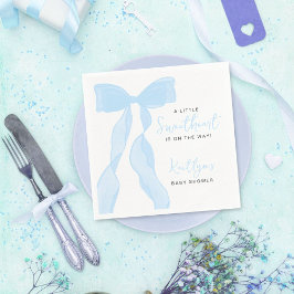 Servilleta De Papel Little Sweetheart Elegant Blue Bow Baby Shower