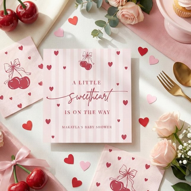 Servilleta De Papel Little Sweetheart Is On The Way Girl Baby Shower  (Subido por el creador)