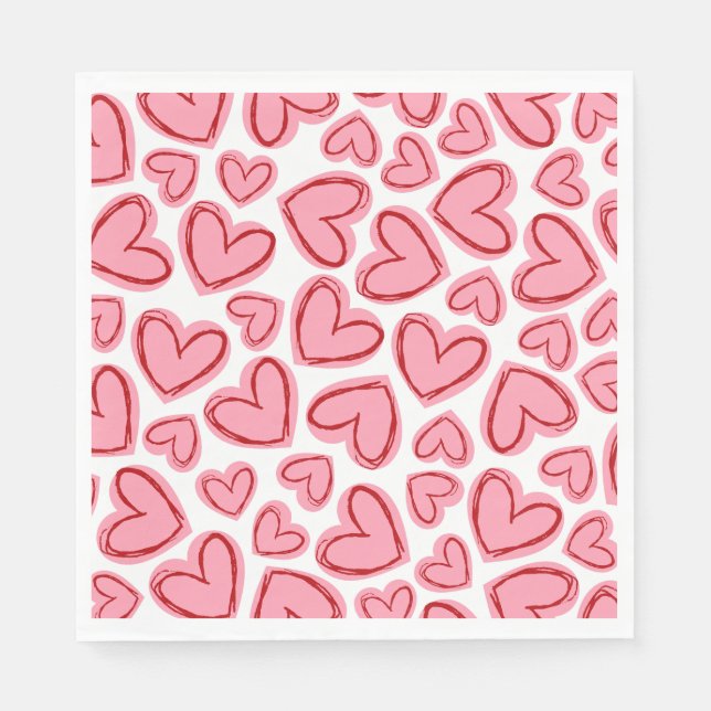 Servilleta De Papel Little Sweetheart Valentine's Baby Shower Pink   (Anverso)