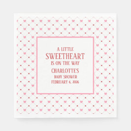 Servilleta De Papel Little Sweetheart Valentine's Baby Shower Pink