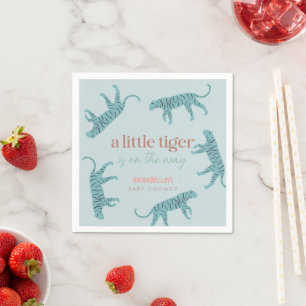 Servilleta De Papel Little Tiger Modern Blue Boy Baby Shower