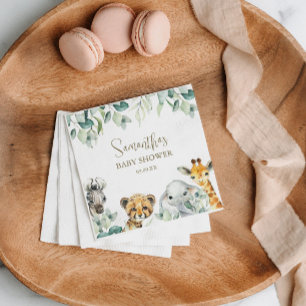 Servilleta De Papel Little Wild One Safari Baby Shower