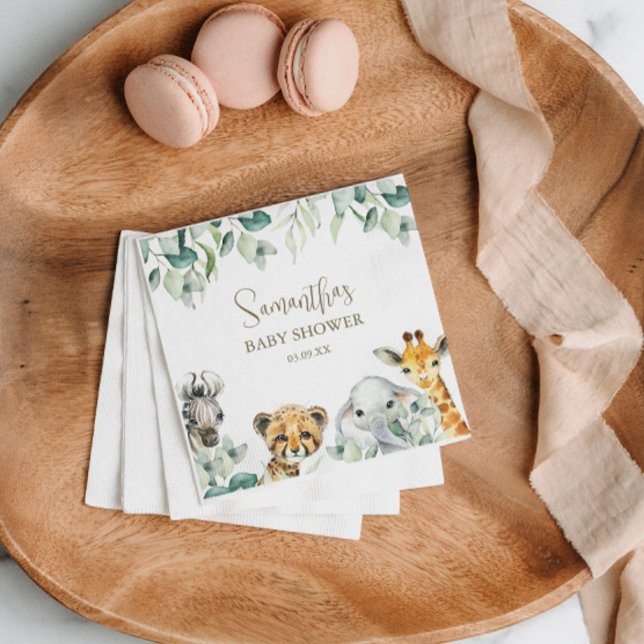 Servilleta De Papel Little Wild One Safari Baby Shower (Safari Wild One Baby Shower Napkins)