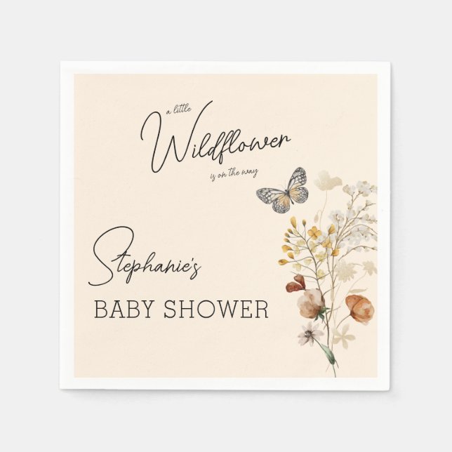 Servilleta De Papel Little Wildflower Baby Shower (Anverso)