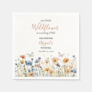 Servilleta De Papel Little Wildflower Butterfly Meadow 1st Birthday