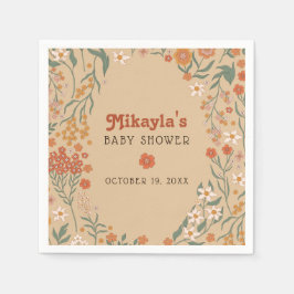 Servilleta De Papel Little Wildflower Fall Rustic Boho Baby Shower