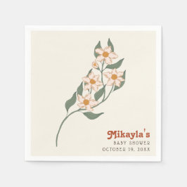 Servilleta De Papel Little Wildflower Fall Rustic Boho Baby Shower