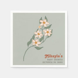 Servilleta De Papel Little Wildflower Fall Rustic Boho Baby Shower