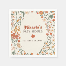 Servilleta De Papel Little Wildflower Fall Rustic Boho Baby Shower