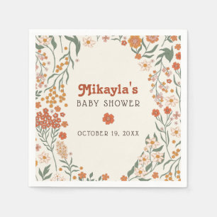 Servilleta De Papel Little Wildflower Fall Rustic Boho Baby Shower