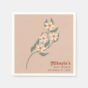 Servilleta De Papel Little Wildflower Fall Rustic Boho Baby Shower
