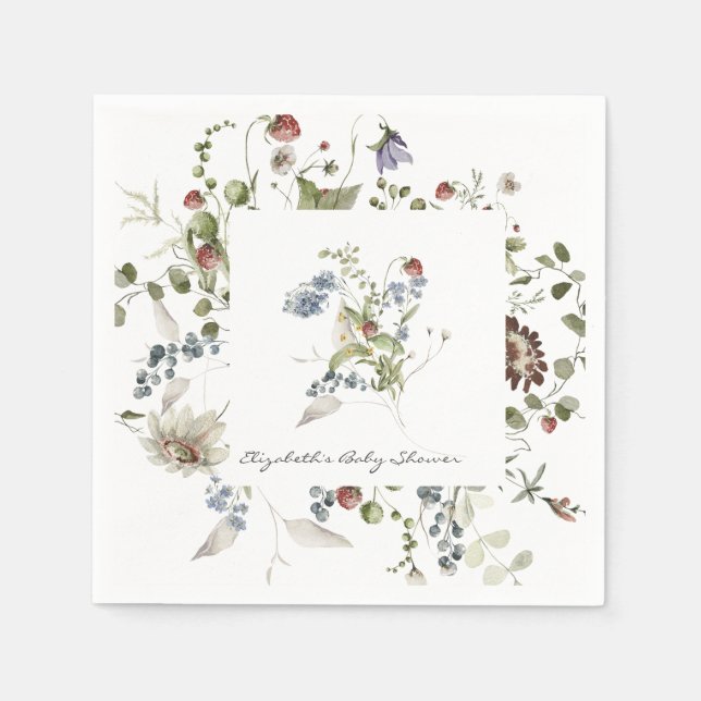 Servilleta De Papel Little Wildflower Floral Floral Baby Shower Napkin (Anverso)