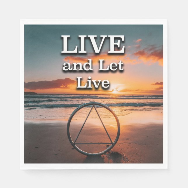 Servilleta De Papel Live And Let Live Recovery Slogan Sunrise (Anverso)