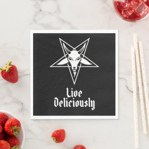 Servilleta De Papel Live Deliciosamente Black Phillip Baphomet Luncheo