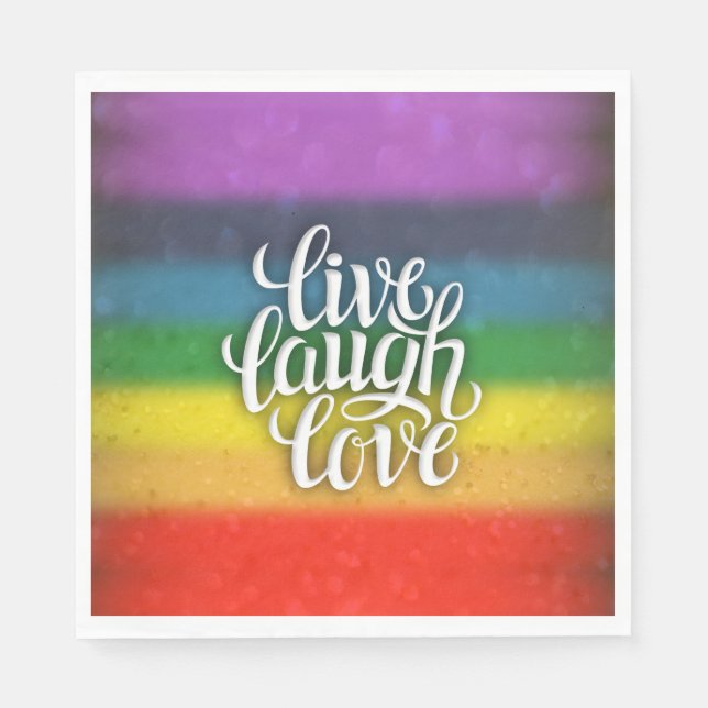 Servilleta De Papel Live Lauder Love Rainbow Napkins (Anverso)