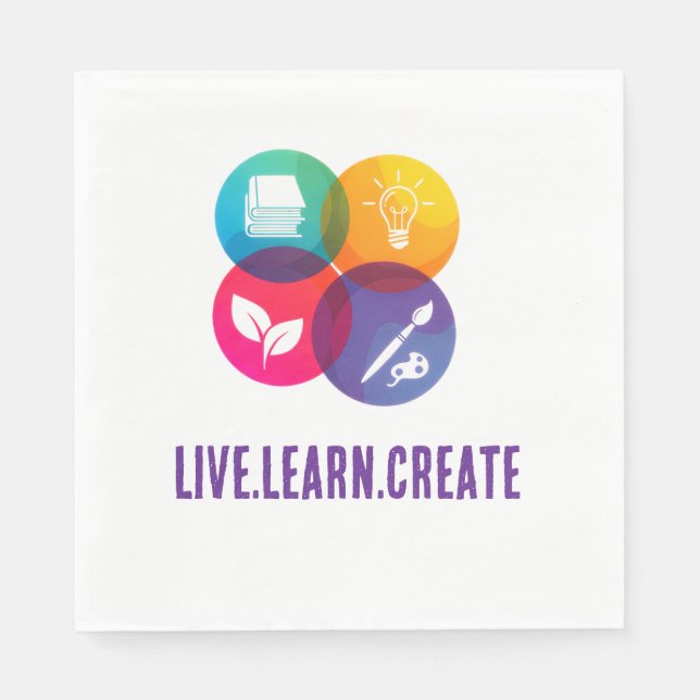 Servilleta De Papel Live.Learn.Create (Anverso)