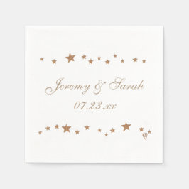Servilleta De Papel Lively Gold Stars Boda Personalizado Napkins