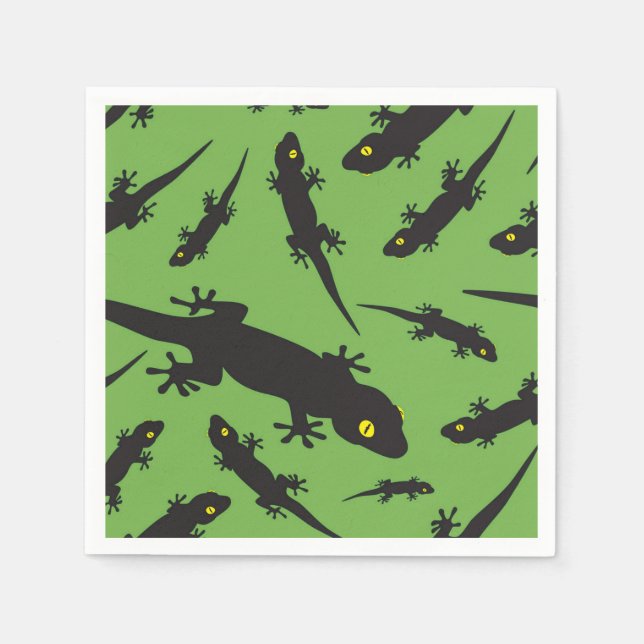 Servilleta De Papel Lizard Reptile Bright Green Gecko (Anverso)