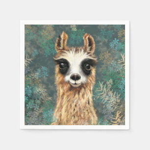 Servilleta De Papel Llama a bebé curiosa - Sonrisa