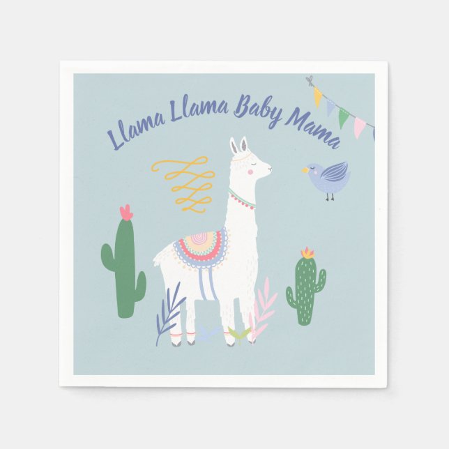 Servilleta De Papel Llama a la bebé Mamá Baby Shower (Anverso)