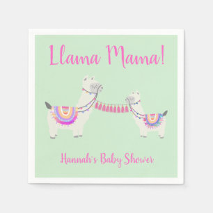 Servilleta De Papel Llama a mamá color rosa caliente y Baby Shower ve